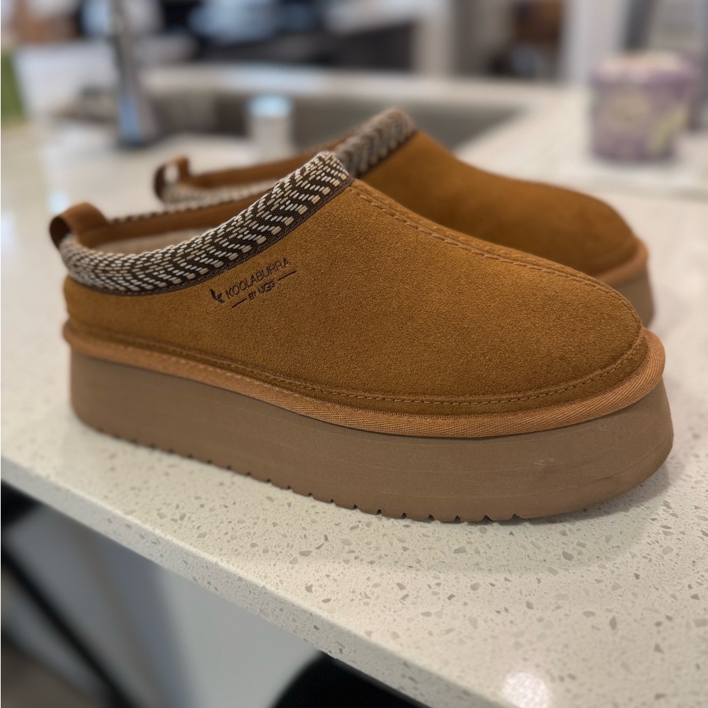 Koolaburra Tan Platform Mules